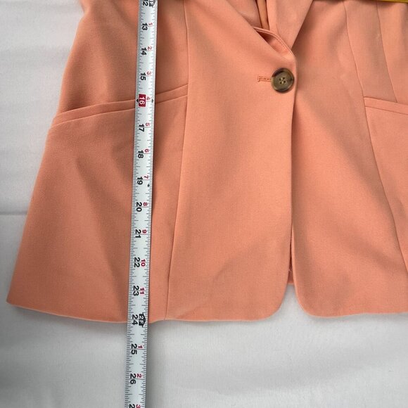 Halogen Single-Breasted Long Sleeve Blazer Business Pockets Peach Pink Women XS - Picture 9 of 13